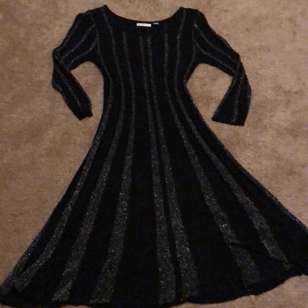 Black and Silver Sweater Dress